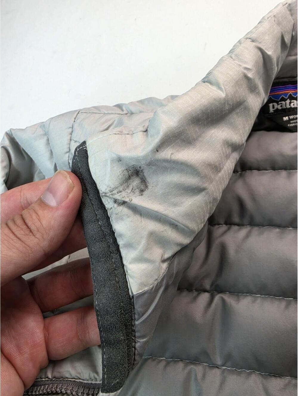 Patagonia Nano Puff Silver Gray Goose Down Sweater Puffer Jacket Womens Medium M - Picture 6 of 7
